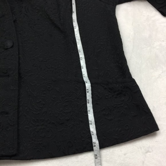 Croft & Barrow Blazer Jacket 2X Womans Plus Black Paisley Long Sleeve Button Up - Picture 16 of 16